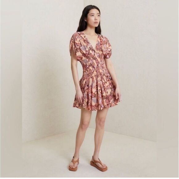 ALC Luna Smocked Printed Mini Dress NWT size 8 $ 495.00 - Picture 8 of 10